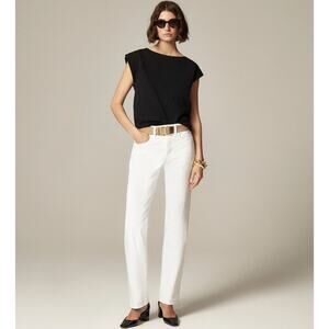 J.Crew 1984 Rigid Slouchy Jeans WMNS 28 White Denim High Rise Straight 5-Pockets
